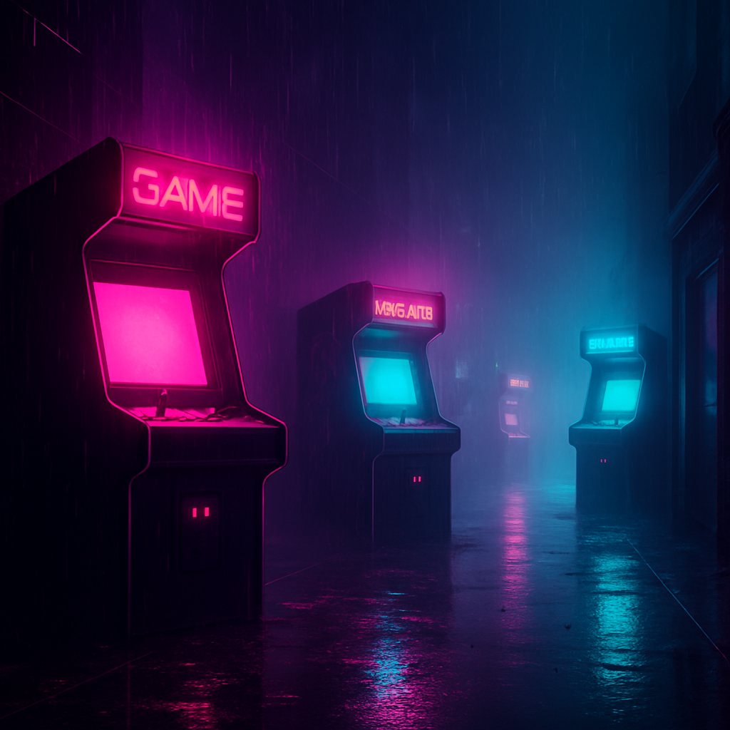 NyxArcade neon hero scene